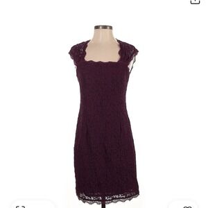 Adrianna‎ Papell Purple Lace Cocktail Dress NWT Size 6 Cutout Back Formal